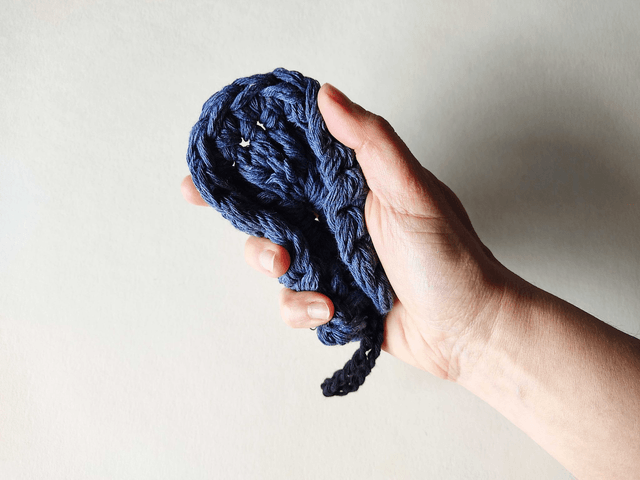 Tawashi 11 cm, éponge zéro déchet, coton recyclé